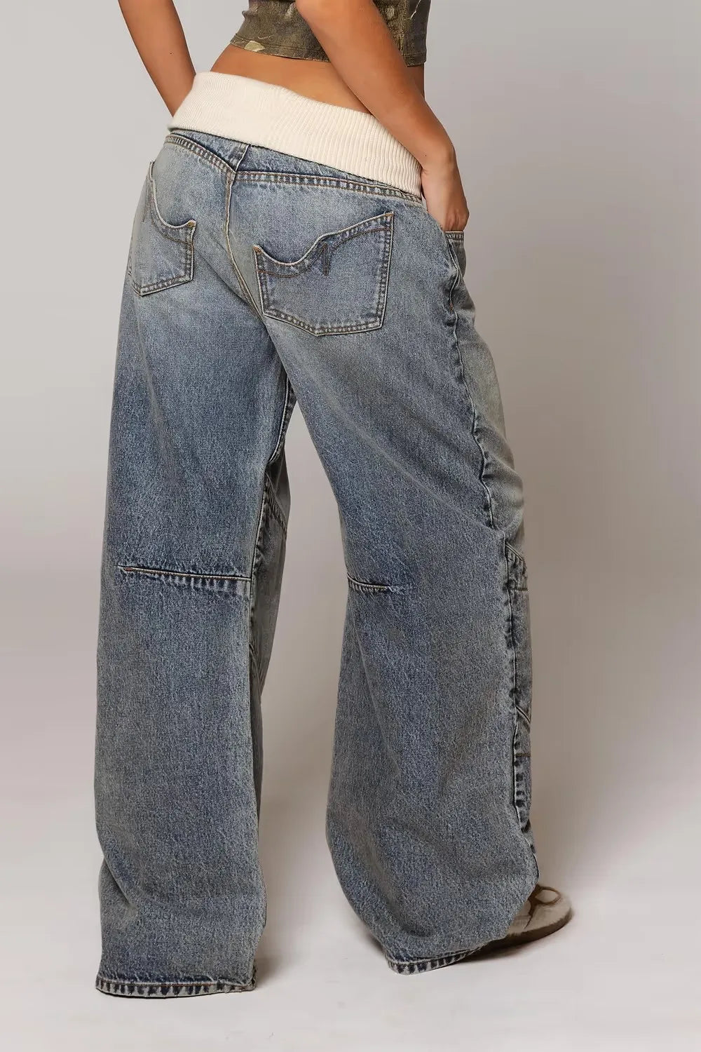 Vintage Blue Fold-Over Jeans™
