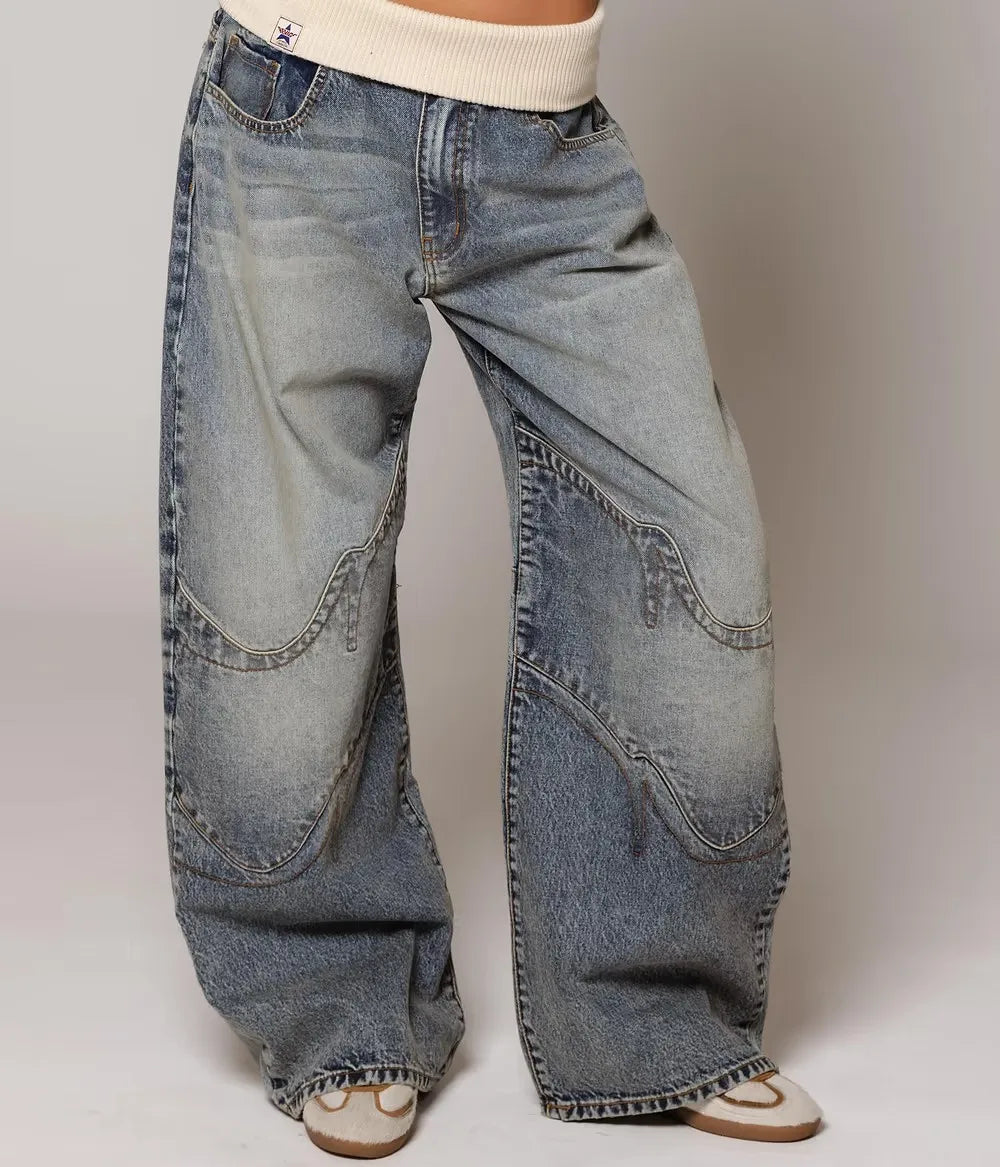 Vintage Blue Fold-Over Jeans™