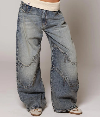 Vintage Blue Fold-Over Jeans™